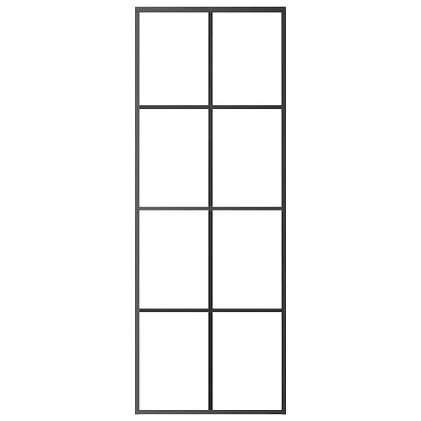 vidaXL Porte coulissante Aluminium et verre ESG 76x205 cm Noir