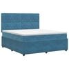 vidaXL Lit boxspring avec matelas Bleu 180 x 200 cm Velours