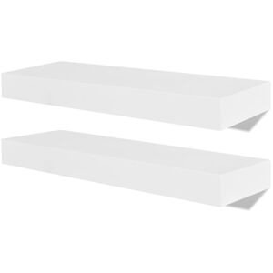 vidaXL &Eacute;tag&egrave;res murales 4 pcs Blanc 40 cm
