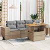 vidaXL Salon de jardin avec coussins 5 pcs beige r&eacute;sine tress&eacute;e