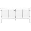 vidaXL Portail de jardin en acier galvanis&eacute; 306x75 cm argent