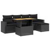 vidaXL Salon de jardin 6 pcs avec coussins noir r&eacute;sine tress&eacute;e