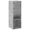 vidaXL Armoire murale avec portes en verre gris b&eacute;ton 35x37x100 cm