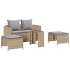 vidaXL Salon de jardin 5 pcs avec coussins empilable beige polyrotin