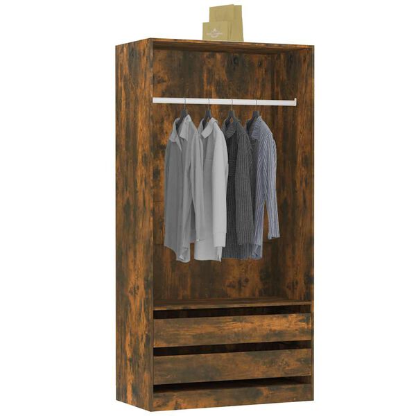 vidaXL Garde-robe Ch&ecirc;ne fum&eacute; 100x50x200 cm Bois d'ing&eacute;nierie