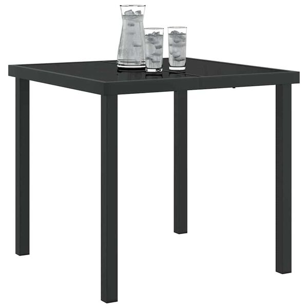 vidaXL Table de Jardin Noir 80 x 80 x 73 cm M&eacute;tal