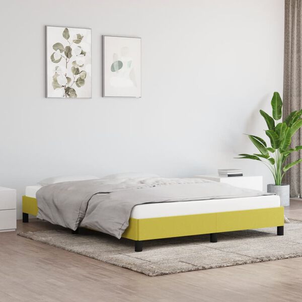 vidaXL Cadre de lit sans matelas vert 140x200 cm tissu