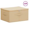 vidaXL Bo&icirc;te de rangement 24 pcs Cr&egrave;me 43 x 34 x 23 cm Tissu intiss&eacute;