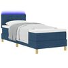 vidaXL Lit &agrave; ressort LED avec matelas avec LED Bleu 80 x 200 cm tissu