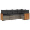 vidaXL Salon de jardin 5 pcs avec coussins gris r&eacute;sine tress&eacute;e