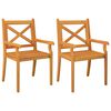 vidaXL Chaises &agrave; manger d'ext&eacute;rieur lot de 2 Bois d'acacia massif