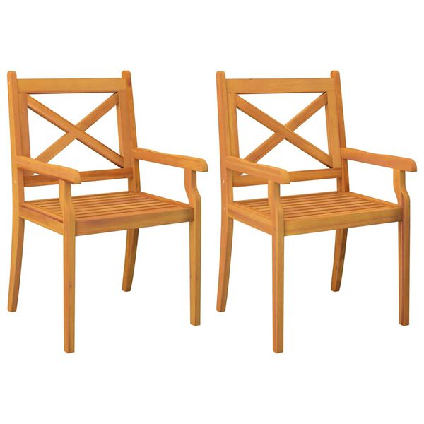 vidaXL Chaises &agrave; manger d'ext&eacute;rieur lot de 2 Bois d'acacia massif