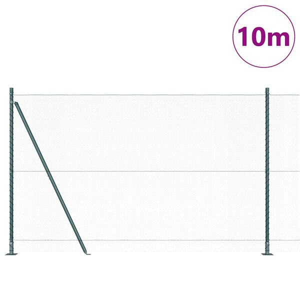 vidaXL Clôture avec poteaux Vert 1.4 x 10 m Acier recouvert de PVC