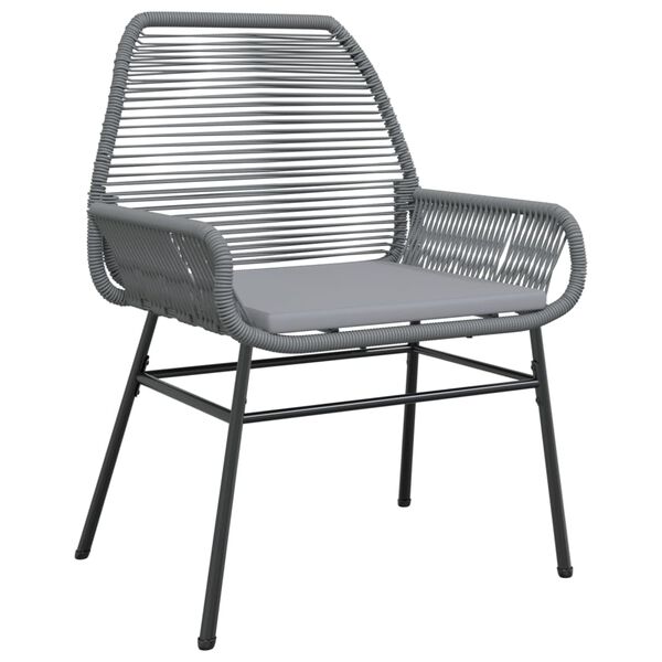 vidaXL Chaises de jardin lot de 2 avec coussins gris résine tressée
