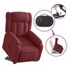 vidaXL Fauteuil inclinable électrique rouge bordeaux tissu