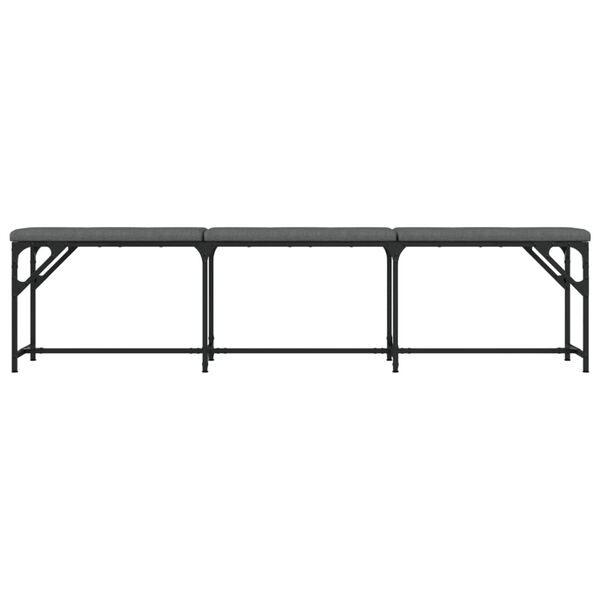 vidaXL Banc &agrave; manger gris fonc&eacute; 186x32x45 cm acier et tissu