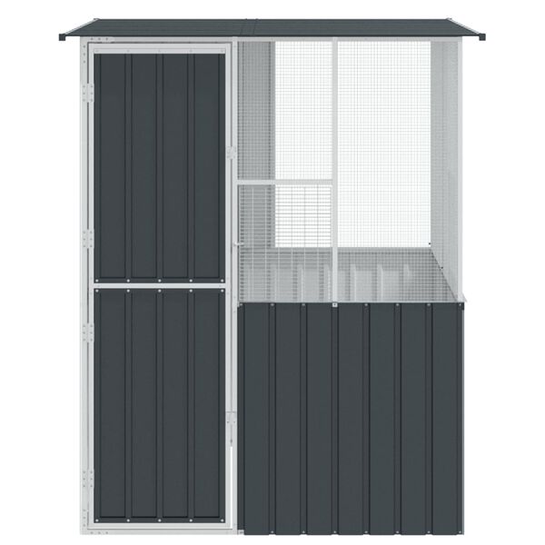 vidaXL Cage pour oiseaux Anthracite 154 x 154 x 200 cm Acier galvanisé