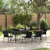 vidaXL Ensemble de salle &agrave; manger pour jardin 7 pcs Noir et gris