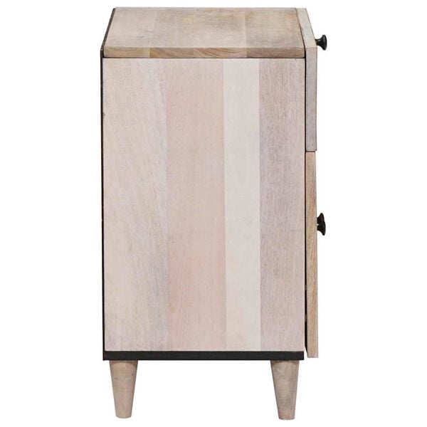 vidaXL Cabinet de chevet Beige 50 x 33 x 60 cm Bois d'acacia massif