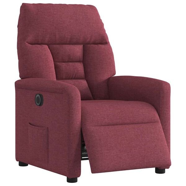 vidaXL Fauteuil inclinable &eacute;lectrique Rouge bordeaux Tissu