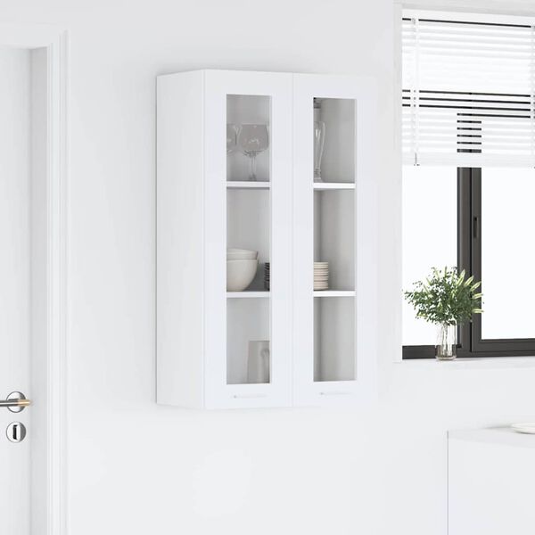 vidaXL Armoire suspendue Blanc 60 x 31 x 100 cm Bois d'ing&eacute;nierie
