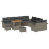 vidaXL Ensemble de canap&eacute; de jardin avec coussin 13 pcs Gris polyrotin