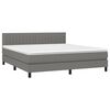 vidaXL Sommier &agrave; lattes de lit avec matelas Gris fonc&eacute; 160x200cm Tissu