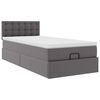 VidaXL Cadre de lit ottoman avec matelas gris 100x200 cm similicuir