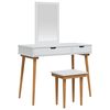 vidaXL Ensemble de Coiffeuse FAUSKE 3 pc Blanc 100 x 50 x 143 cm