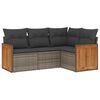 vidaXL Salon de jardin 4 pcs avec coussins gris r&eacute;sine tress&eacute;e