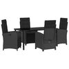 vidaXL Ensemble de salle &agrave; manger pour jardin 5 pcs Noir polyrotin