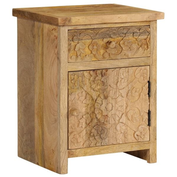 vidaXL Table de chevet Bois de manguier massif 40x30x50 cm