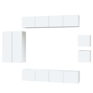 vidaXL Ensemble de meubles TV 8 pcs Blanc Bois d'ing&eacute;nierie