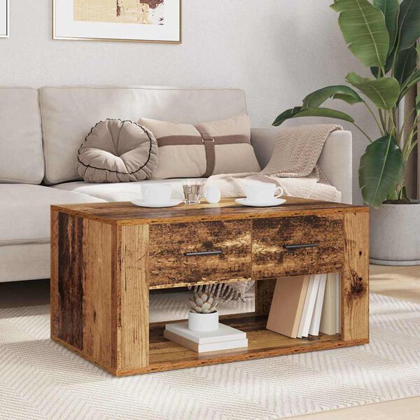 vidaXL Table basse Bois Ancien 80 x 50 x 40 cm Bois d'ing&eacute;nierie