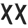 vidaXL Pieds de table &agrave; manger en forme de X, 2 pi&egrave;ces, noir, 90 x (72-73) cm, acier