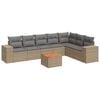 vidaXL Salon de jardin avec coussins 8 pcs beige r&eacute;sine tress&eacute;e