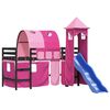 vidaXL Lit mezzanine enfants avec tour sans matelas rose 90x200 cm