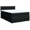 vidaXL Sommier &agrave; lattes de lit avec matelas Noir 160x200 cm Tissu