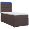 vidaXL Lit boxspring avec matelas Marron fonc&eacute; 90 x 200 cm Tissu