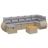 vidaXL Salon de jardin avec coussins 8pcs m&eacute;lange beige r&eacute;sine tress&eacute;e
