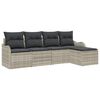 vidaXL Ensemble de canap&eacute; de jardin 5 pcs Gris clair polyrotin
