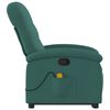 vidaXL Fauteuil inclinable de massage Vert fonc&eacute; Tissu