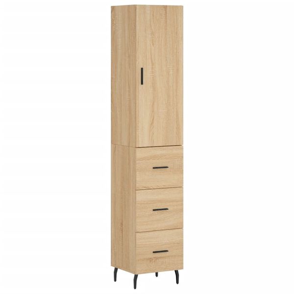 vidaXL Buffet haut Ch&ecirc;ne sonoma 34,5x34x180 cm Bois d'ing&eacute;nierie
