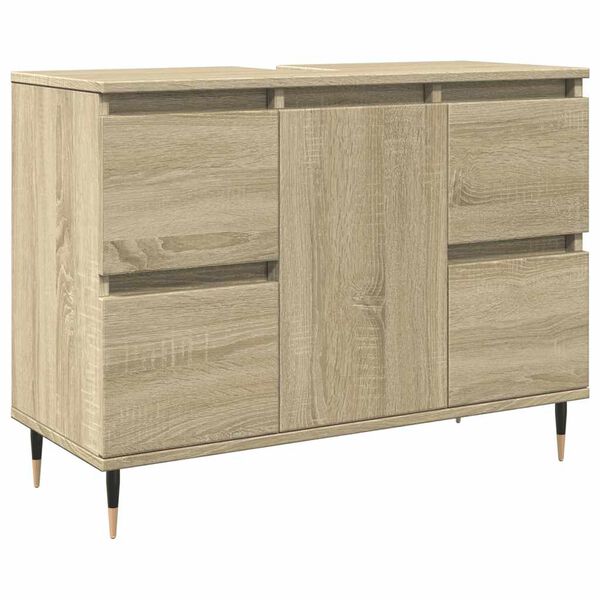 vidaXL Armoire salle de bain ch&ecirc;ne sonoma 80x33x60cm bois d'ing&eacute;nierie