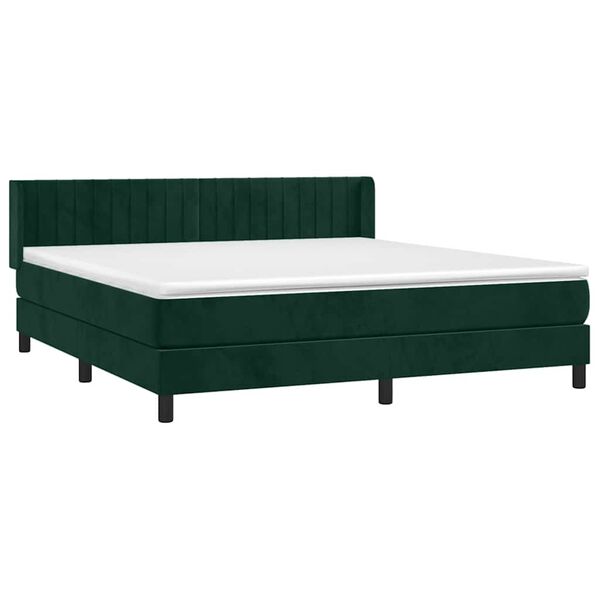 vidaXL Sommier &agrave; lattes de lit et matelas Vert fonc&eacute; 180x200cm Velours