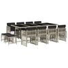 vidaXL Ensemble &agrave; manger de jardin et coussins 13 pcs gris clair rotin