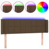 vidaXL T&ecirc;te de lit &agrave; LED Marron fonc&eacute; 147x16x78/88 cm Tissu