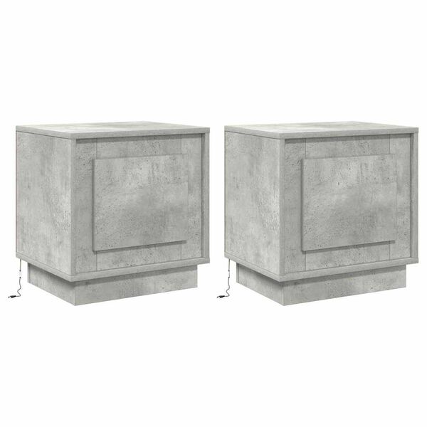 vidaXL Cabinet de chevet 2 pcs Gris b&eacute;ton 44 x 34,5 x 45 cm