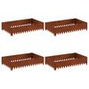 vidaXL Bordure de Pelouse 4 pc 100 x 60 x 20 cm Acier Rouill&eacute;