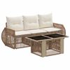 vidaXL Ensemble de canap&eacute; de jardin 4 pc Beige et blanc cr&egrave;me
